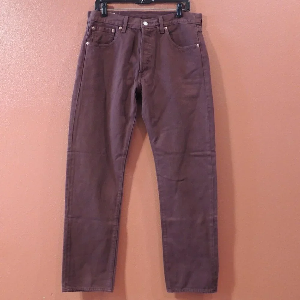 Levi's Jeans 501 Button Fly 1990s Large E Men 32x32 Pockets Red Fun Party Jeans
